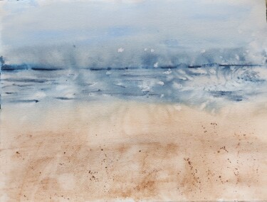 绘画 标题为“Sur la plage” 由Angelique Ksiazek, 原创艺术品, 水彩