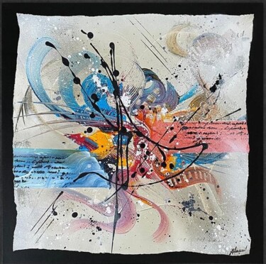 Painting titled "Reveal" by Angélique Louail, Original Artwork, Acrylic Mounted on Wood Stretcher frame