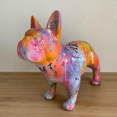 Scultura intitolato "Sculpture Bulldog P…" da Angélique Louail, Opera d'arte originale, Spray