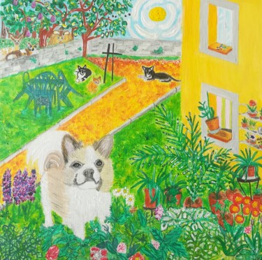 Peinture intitulée "Les animaux d aubin" par Angélique Marchese, Œuvre d'art originale, Acrylique Monté sur Carton
