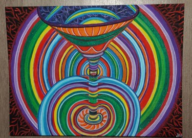 Peinture intitulée "Dans un ventre" par Angélique Marchese, Œuvre d'art originale, Acrylique