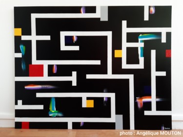 Pintura titulada "Le labyrinthe de la…" por Angelique Mouton, Obra de arte original, Acrílico