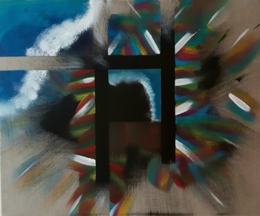 Pittura intitolato "L'oeil du cyclone" da Angelique Mouton, Opera d'arte originale, Acrilico