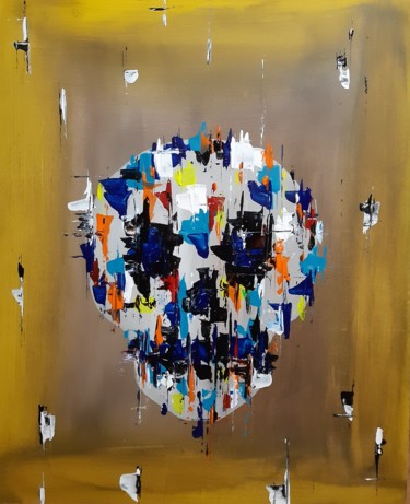 Pintura titulada "Tête de mort" por Angelique Mouton, Obra de arte original, Acrílico