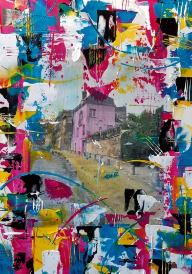 Картина под названием "Rue de l'Abreuvoir,…" - Angelique Mouton, Подлинное произведение искусства, Акрил
