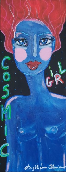 Pittura intitolato "Cosmic girl 1" da Angélique Pécriaux, Opera d'arte originale, Acrilico