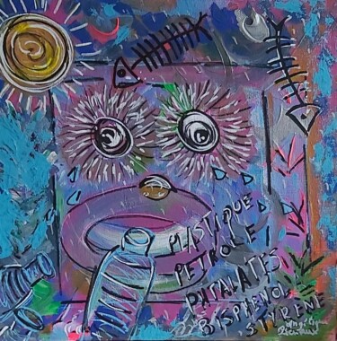 Painting titled "Alerte ! Plastique.…" by Angélique Pécriaux, Original Artwork, Acrylic