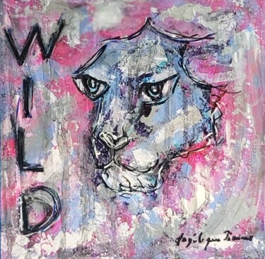 Painting titled "Wild" by Angélique Pécriaux, Original Artwork, Acrylic Mounted on Other rigid panel