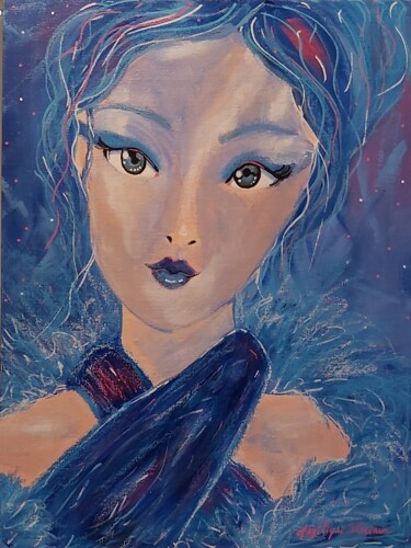 Malerei mit dem Titel "STELLA" von Angélique Pécriaux, Original-Kunstwerk, Acryl Auf Andere starre Platte montiert