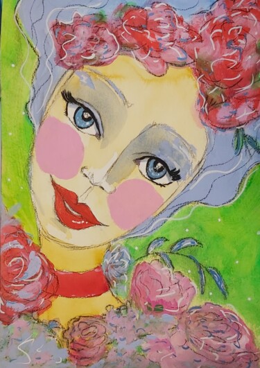 Painting titled "ANTOINETTE" by Angélique Pécriaux, Original Artwork, Acrylic