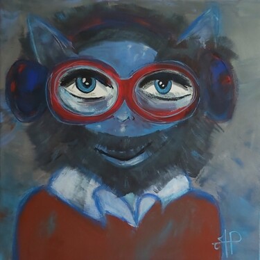 Painting titled "ALBERTO" by Angélique Pécriaux, Original Artwork, Acrylic Mounted on Wood Stretcher frame