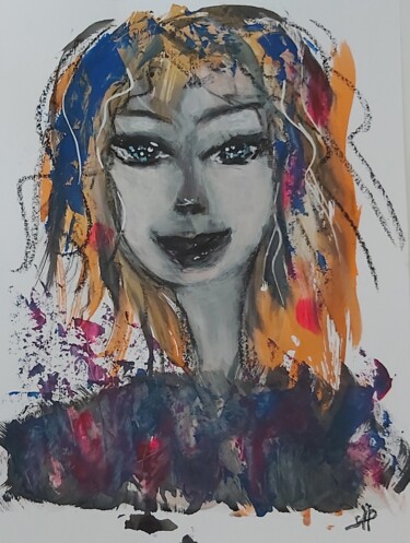 Peinture intitulée "Olga" par Angélique Pécriaux, Œuvre d'art originale, Acrylique