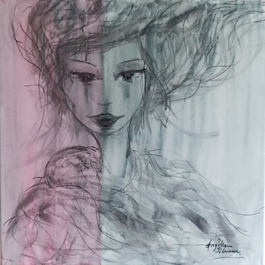 Painting titled "MILA" by Angélique Pécriaux, Original Artwork, Acrylic Mounted on Wood Stretcher frame