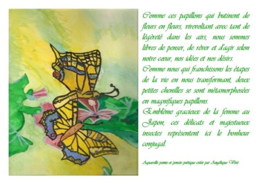 "Les papillons" başlıklı Tablo Véré Angélique tarafından, Orijinal sanat, Suluboya