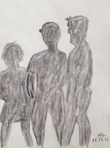 Drawing titled "Daniel, Ludo et moi…" by Angélique Rouxel, Original Artwork