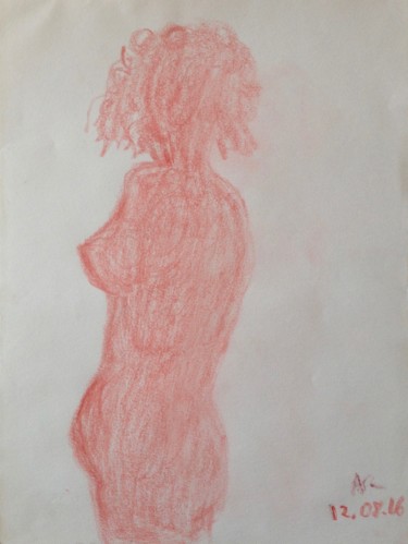 Drawing titled "Auto-portrait _ pas…" by Angélique Rouxel, Original Artwork, Pastel