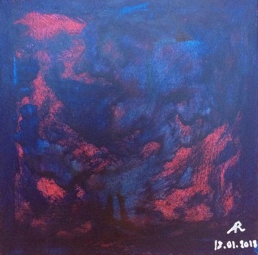Peinture intitulée "Le rose & bleu" par Angélique Rouxel, Œuvre d'art originale, Acrylique
