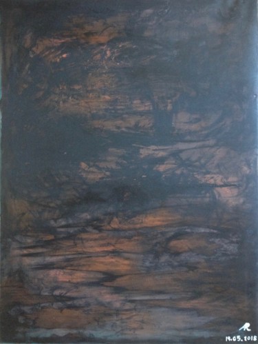 Peinture intitulée "La nuit tombe" par Angélique Rouxel, Œuvre d'art originale, Acrylique
