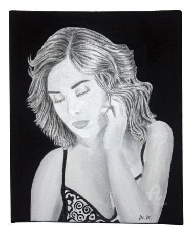 Malarstwo zatytułowany „Sensual Girl : woma…” autorstwa Angelo Arcamone, Oryginalna praca, Olej Zamontowany na Drewniana ram…