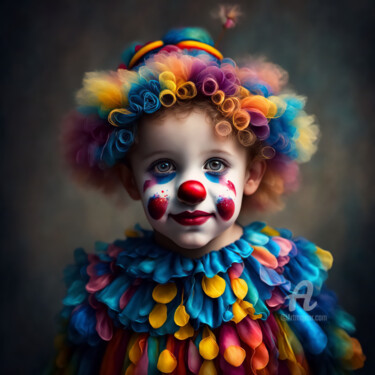 Digitale Kunst mit dem Titel "Little Clown" von Angelo Arcamone, Original-Kunstwerk, KI-generiertes Bild