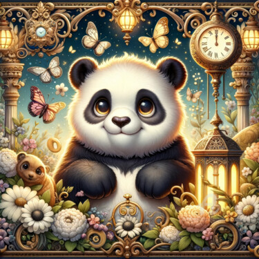 Arts numériques intitulée "Panda" par Angelo Arcamone, Œuvre d'art originale, Image générée par l'IA