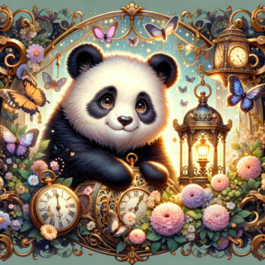 Digitale Kunst mit dem Titel "PANDA : L'ORSETTO F…" von Angelo Arcamone, Original-Kunstwerk, KI-generiertes Bild