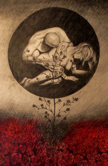Artisanat intitulée "roses-noires-folie-…" par Angelo Brenez, Œuvre d'art originale
