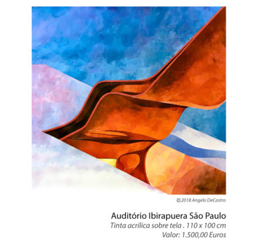 Painting titled "Auditório Ibirapuer…" by Angelo G Moraes De Castro, Original Artwork, Acrylic