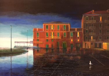 Картина под названием "luce del tigullio" - Angelo Franzini, Подлинное произведение искусства, Акрил Установлен на Деревянна…