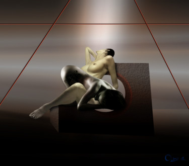 Arts numériques intitulée "Couple Sculpted Vis…" par Angelo Kerelov, Œuvre d'art originale, Modélisation 3D