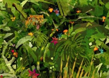 Картина под названием "Jungle" - Angelo Makula, Подлинное произведение искусства, Акрил