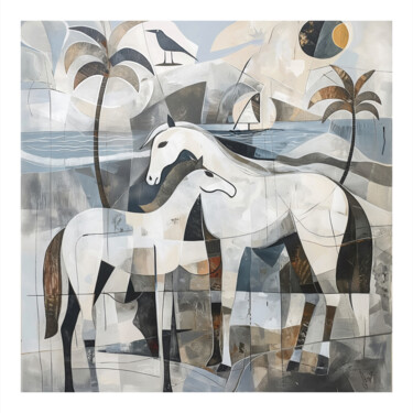 Картина под названием "Horse Love" - Angelo Makula, Подлинное произведение искусства, Акрил