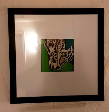 Pittura intitolato "Mamma giraffa" da Angelo Marzullo, Opera d'arte originale, Acrilico Montato su Alluminio