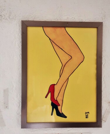 Schilderij getiteld "Mulen rouge" door Angelo Marzullo, Origineel Kunstwerk, Acryl