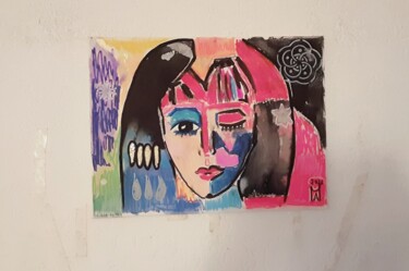 Peinture intitulée "Cleopatra" par Angelo Marzullo, Œuvre d'art originale, Acrylique Monté sur Panneau de bois