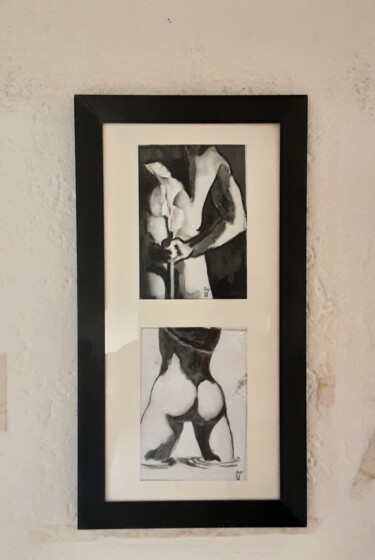 Σχέδιο με τίτλο "Eine schöne Rücken…" από Angelo Marzullo, Αυθεντικά έργα τέχνης, Ακρυλικό Τοποθετήθηκε στο Αλουμίνιο