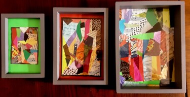 Collages titled "Korper,Geist,und Se…" by Angelo Marzullo, Original Artwork, Collages Mounted on Wood Stretcher frame