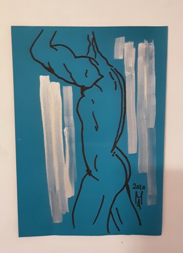 Картина под названием "Unter der dusche." - Angelo Marzullo, Подлинное произведение искусства, Чернила