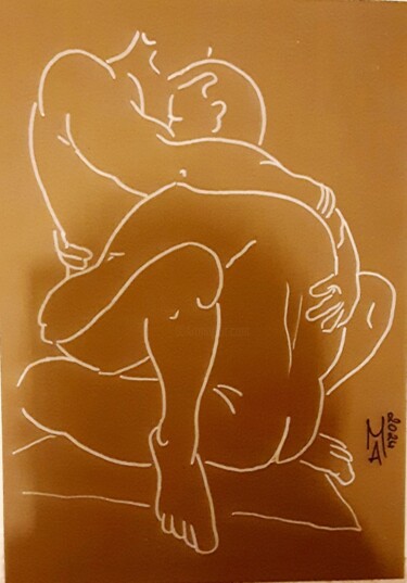 Pittura intitolato "L atto d amore." da Angelo Marzullo, Opera d'arte originale, Acrilico