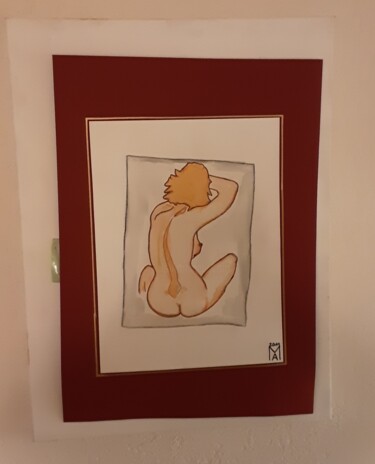 Painting titled "Der rumpf" by Angelo Marzullo, Original Artwork, Watercolor
