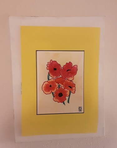 Картина под названием "Sommer Blumen" - Angelo Marzullo, Подлинное произведение искусства, Акварель