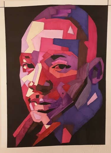 Peinture intitulée "Martin Luther King" par Angelo Marzullo, Œuvre d'art originale, Acrylique