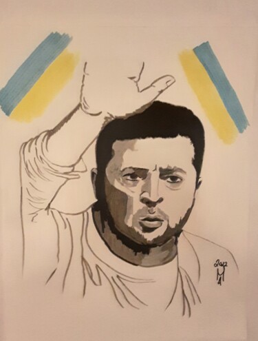 Peinture intitulée "Ukraine beste mann." par Angelo Marzullo, Œuvre d'art originale, Acrylique