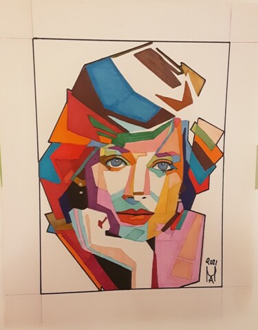 Painting titled "Lady Di" by Angelo Marzullo, Original Artwork, Acrylic