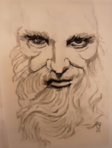 Schilderij getiteld "Leonardo da Vinci." door Angelo Marzullo, Origineel Kunstwerk, Acryl