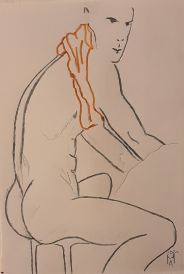 Painting titled "Dal massaggiatore." by Angelo Marzullo, Original Artwork, Marker