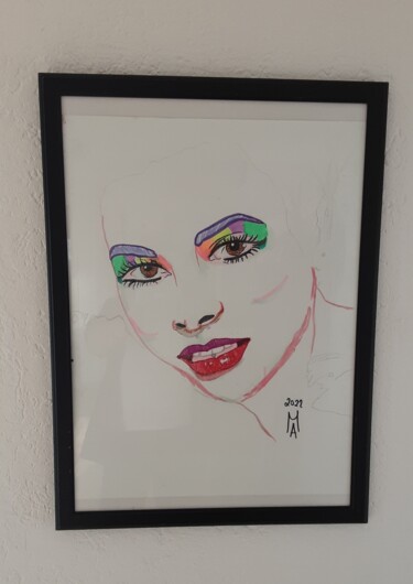 Painting titled "Disko Queen" by Angelo Marzullo, Original Artwork, Acrylic