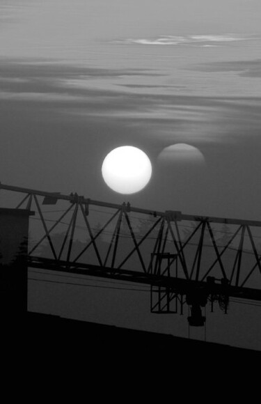 Fotografia zatytułowany „due lune” autorstwa Angelo Mazzoleni, Oryginalna praca