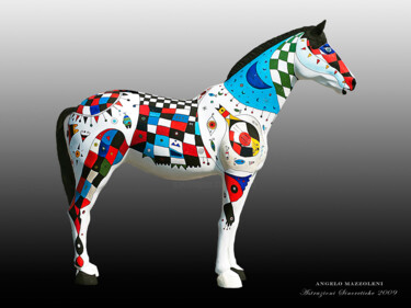 Sculpture intitulée "Cavallo sincretico" par Angelo Mazzoleni, Œuvre d'art originale