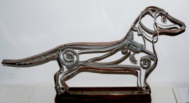 Escultura titulada "Un freddo...cane" por Angelo Mazzoleni, Obra de arte original, Metales